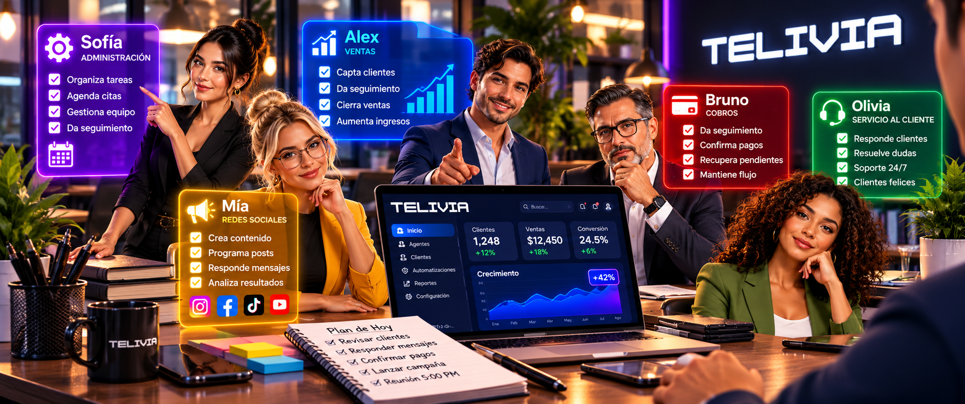 Equipo Telivia trabajando